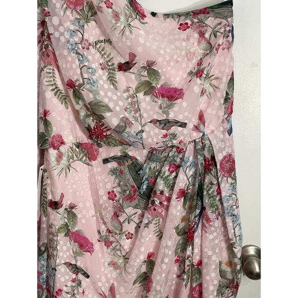 Lipsy x Abbey Dress Size 12 Pink Single Shoulder Fairy Core Coquette Bird Glam - Picture 4 of 9